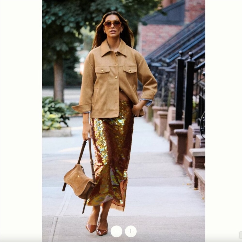 Anthropologie Iridescent Sequin Maxi Skirt NWT